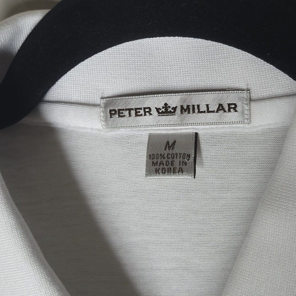 NWT Peter Millar Polo Shirt Mens Medium White Just Ford Kids Golf Sporty Preppy - Picture 3 of 6